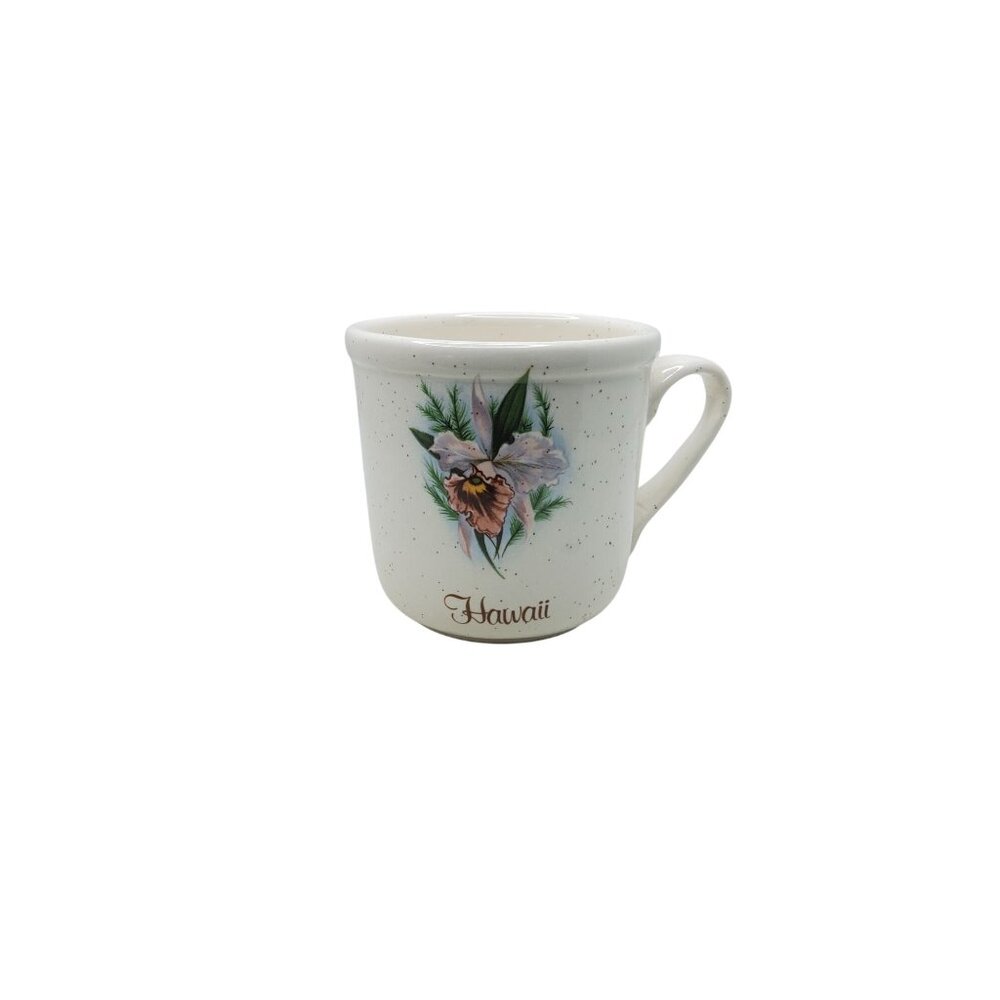 Vintage Treasure Craft Porcelain Hawaii Floral Coffee Mug